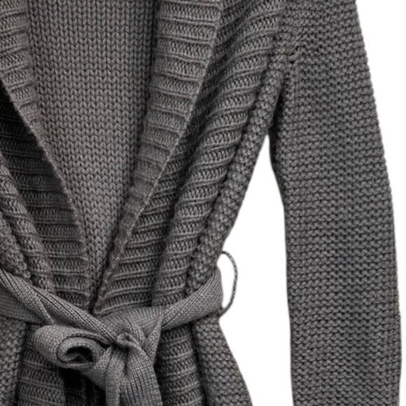 Aritzia Wilfred Alpaca Wool Wrap Cardigan Shawl Collar Sweater Chunky Knit Soft - Picture 10 of 15